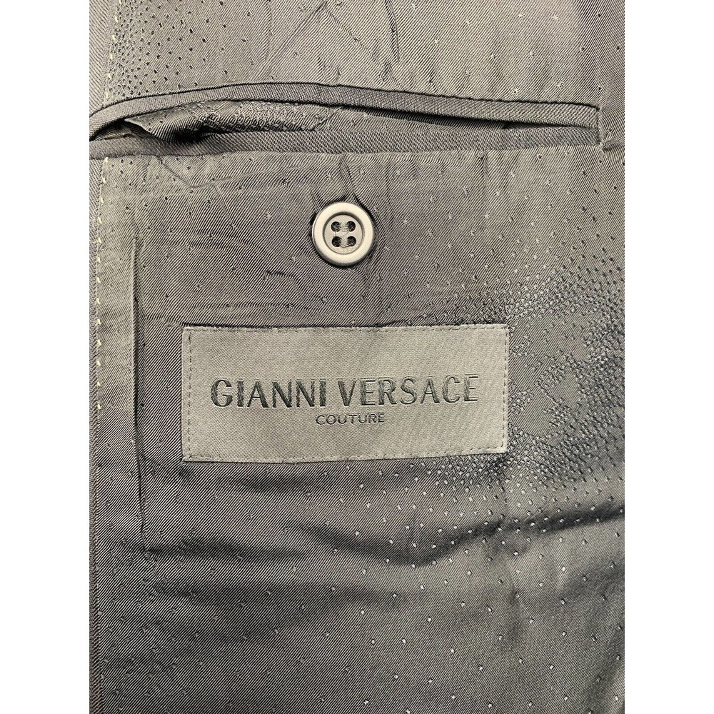 41L Gianni Versace Couture Black Striped Blazer Suit Jacket - Picture 11 of 13
